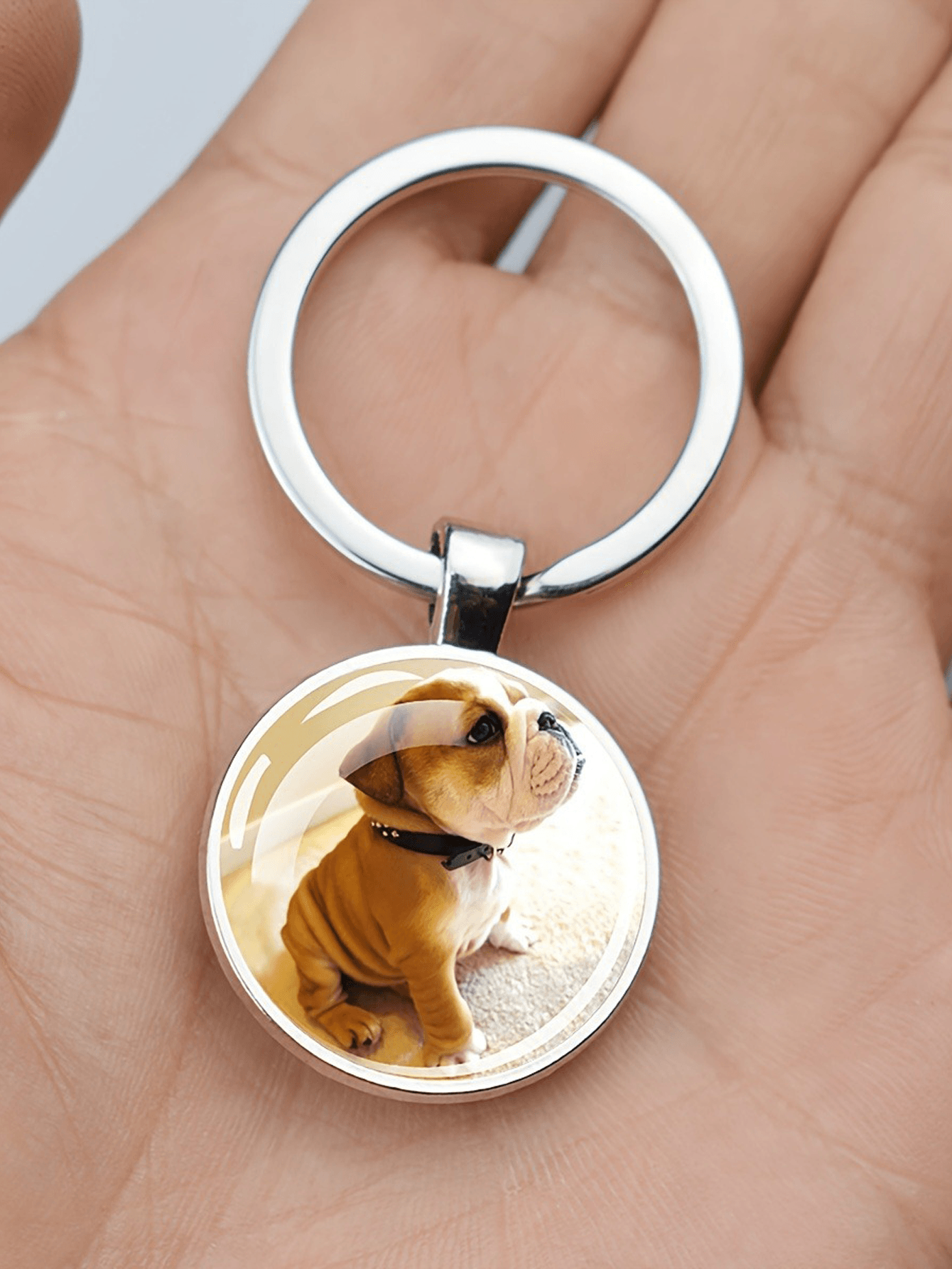 Custom Photo Glass Dome Keychain